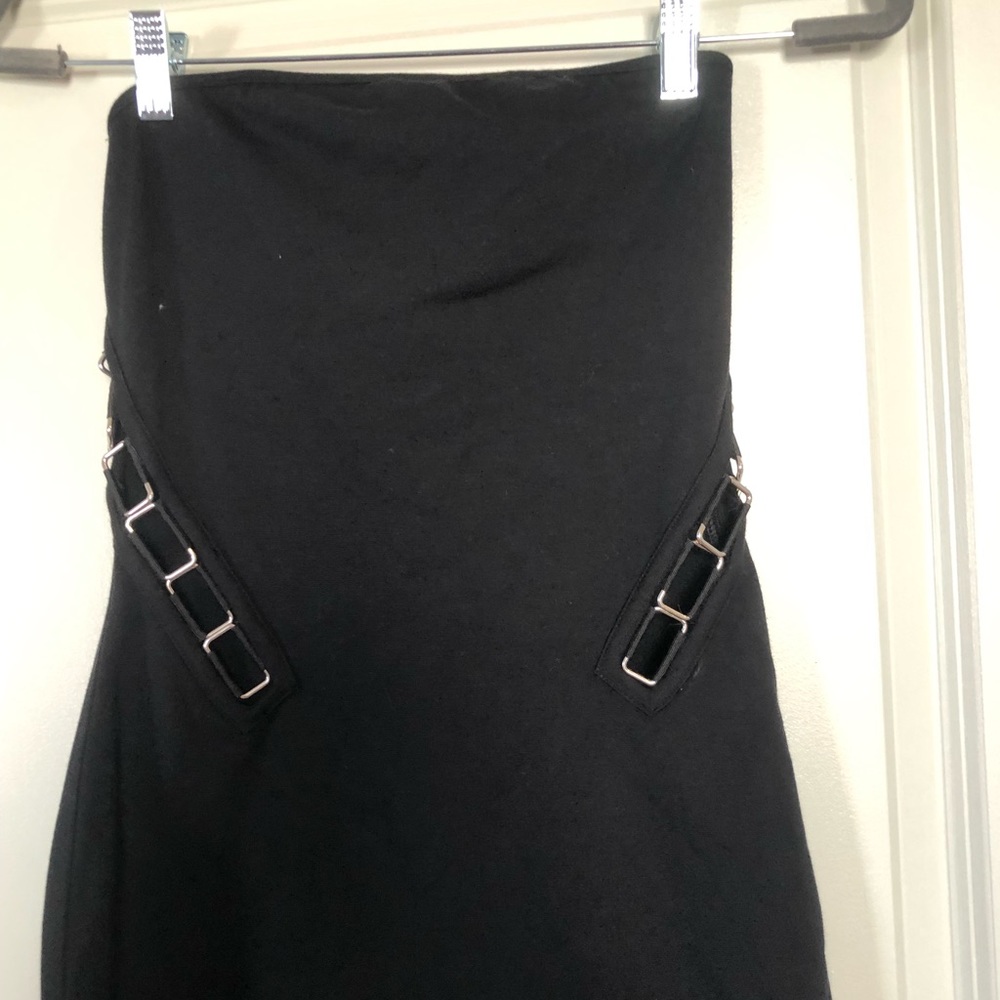 NWT  Express Tube Dress with Silver Hardware  Side Cutouts - Black Size XS